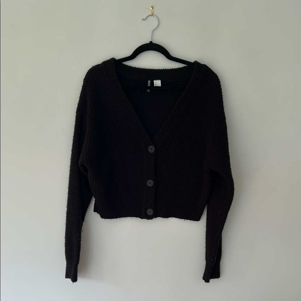 H&M Black Knit Cardigan Sweater